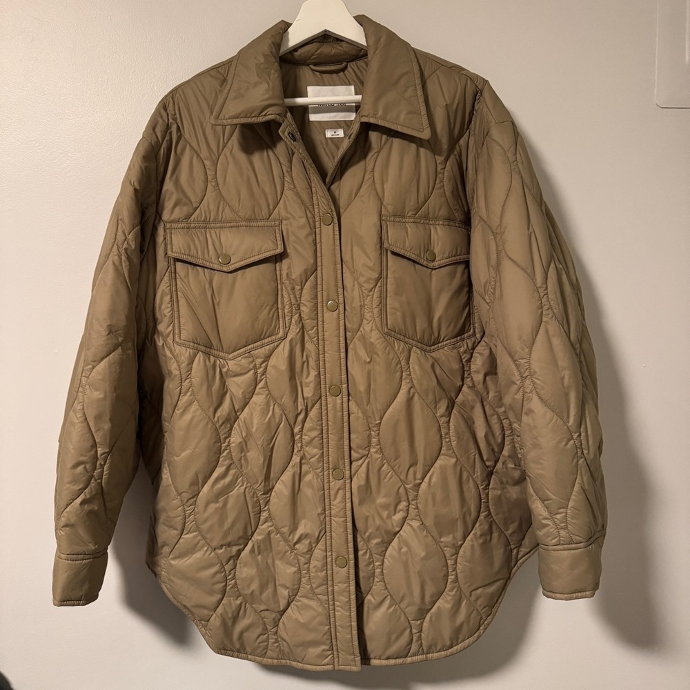 Wilfred (Aritzia) Quilted Tan Shirt Jacket Women’s Size M